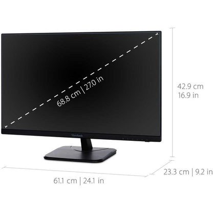 ViewSonic VA2756-MHD 27 Inch IPS 1080p Monitor with Ultra-Thin Bezels HDMI DisplayPort and VGA Inputs for Home and Office
