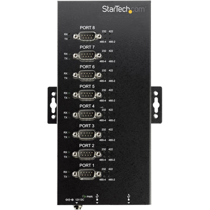 StarTech.com USB to RS232/RS485/RS422 8 Port Serial Hub Adapter - Industrial Metal USB 2.0 to DB9 Serial Converter - Din Rail Mountable