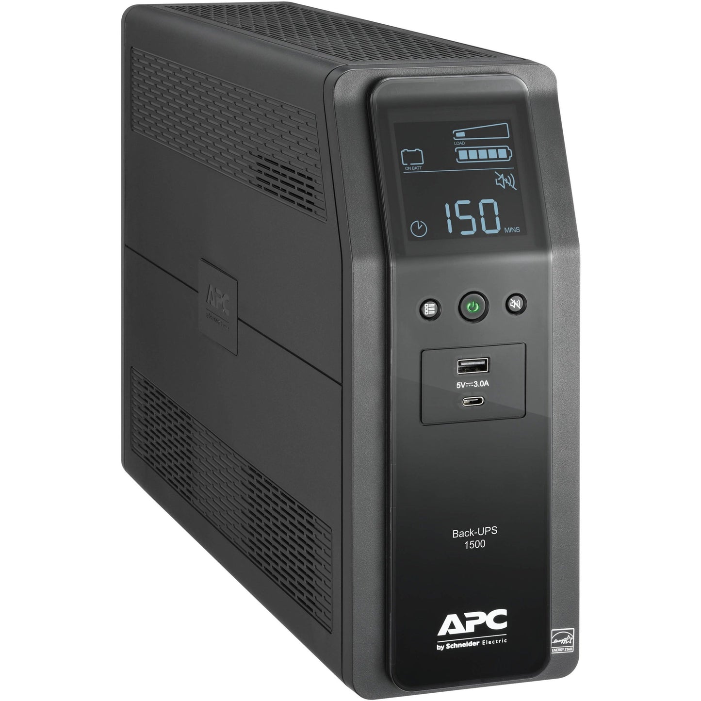 APC by Schneider Electric Back-UPS Pro BN 1500VA 10 Outlets 2 USB Charging Ports AVR LCD Interface