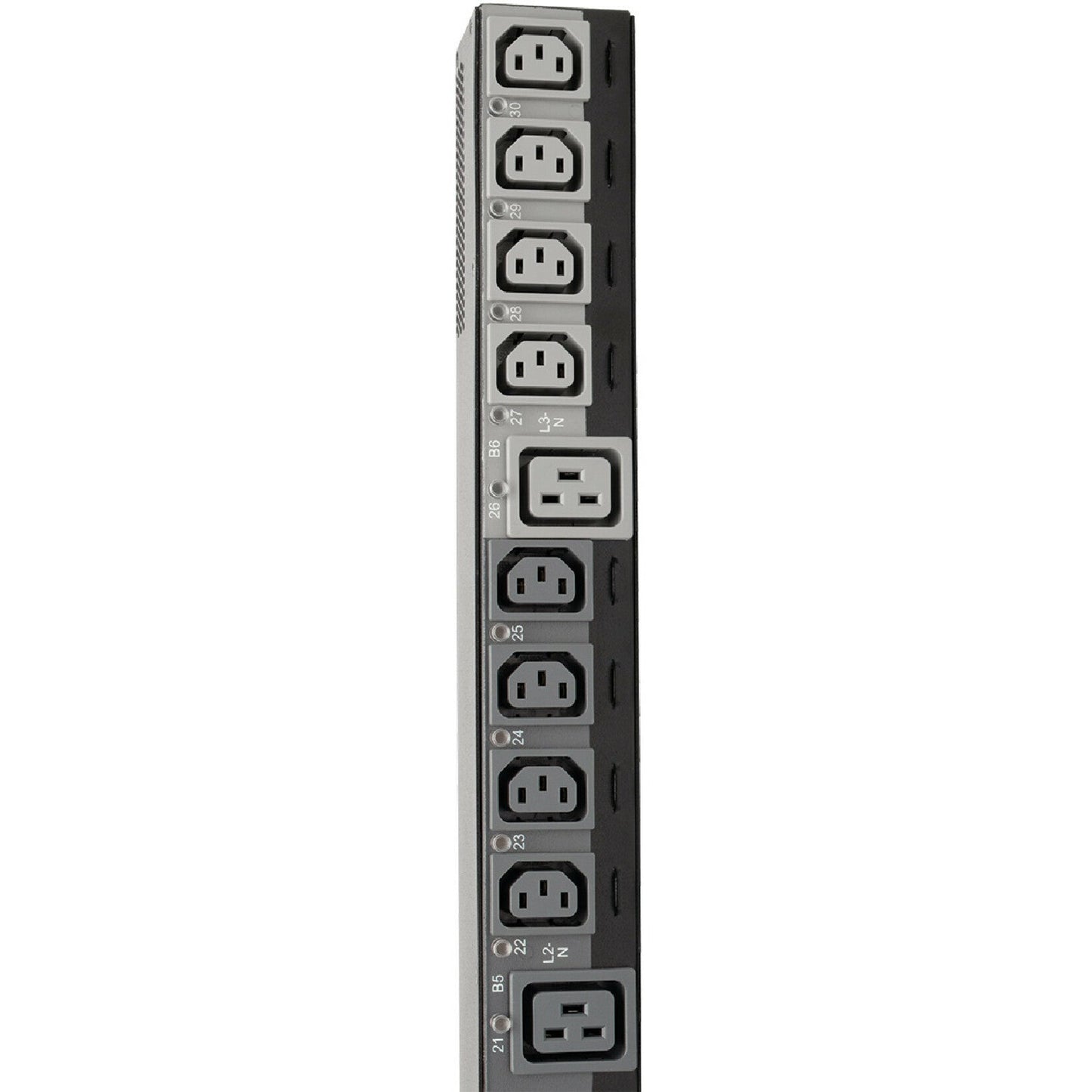 Tripp Lite 28.8kW 220-240V 3PH Switched PDU LX Interface Gigabit 30 Outlets IEC 309 63A Red 380-415V Input LCD 1.8 m Cord 0U 1.8 m Height TAA