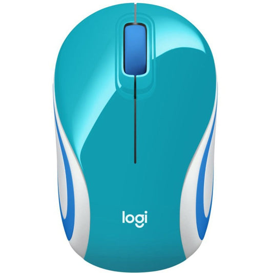 Logitech Wireless Mini Mouse M187 Ultra Portable 2.4 GHz with USB Receiver 1000 DPI Optical Tracking 3-Buttons PC / Mac / Laptop - Bright Teal