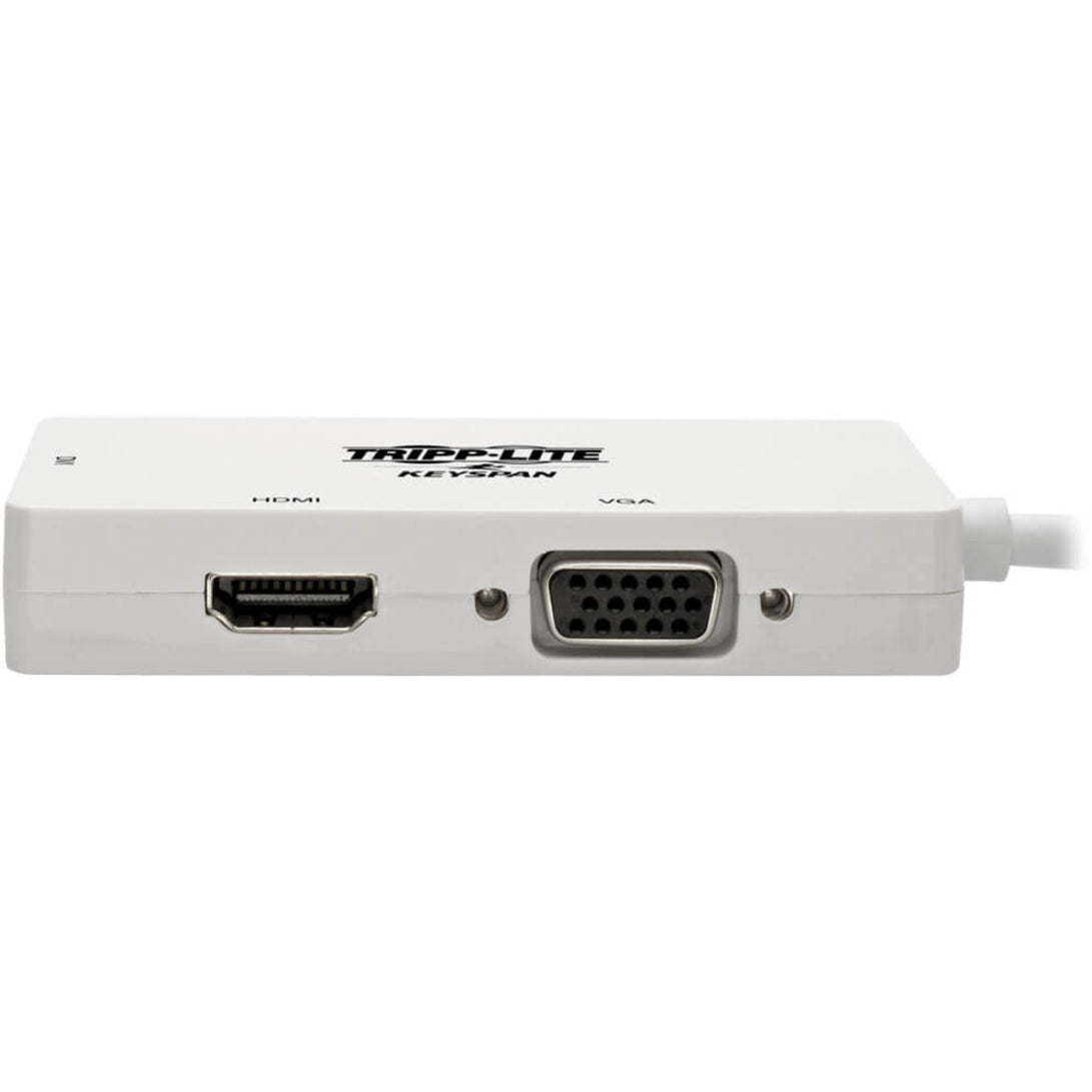 Tripp Lite Keyspan Mini DisplayPort to VGA/DVI/HDMI All-in-One Video Converter Adapter 4K 30Hz HDMI DP1.2 White 6-in. (15.24 cm)