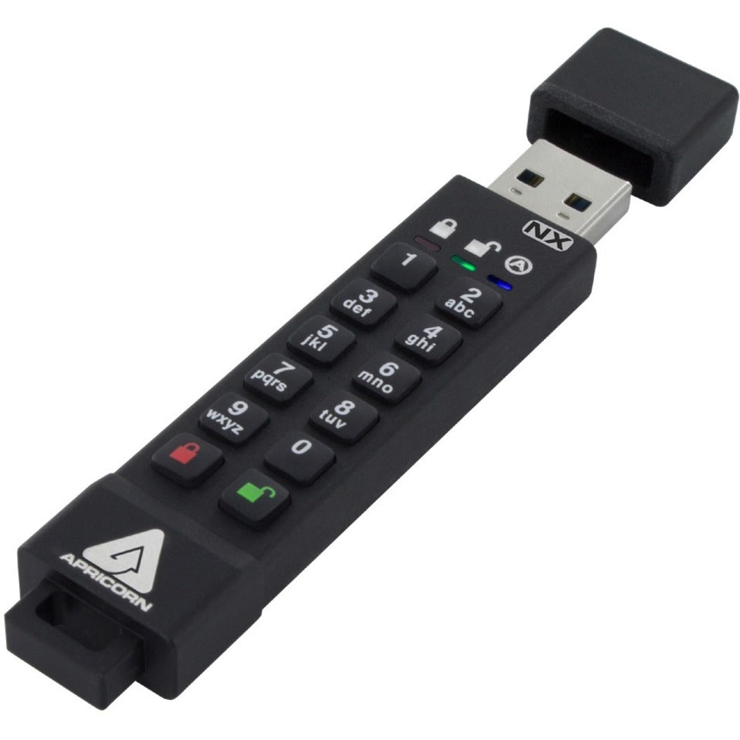 Flash Key Visual Apricon Aegis Secure Key 3NX: Software-Free 256-Bit AES XTS Encrypted ...