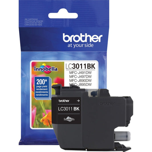 Brother LC3011BK Original Standard Yield Inkjet Ink Cartridge - Single Pack - Black - 1 Each