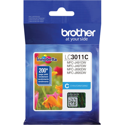 Brother LC3011C Original Standard Yield Inkjet Ink Cartridge - Single Pack - Cyan - 1 Each