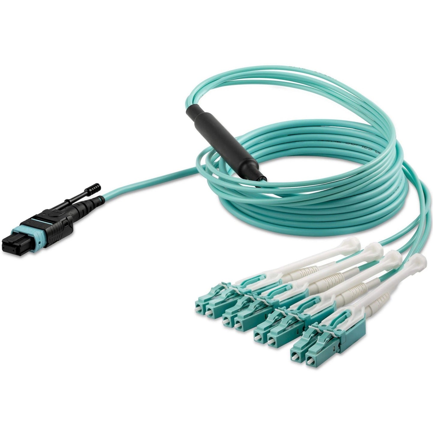 StarTech.com 2m (6ft) MTP(F)/PC to 4x LC/PC Duplex Breakout OM3 Multimode Fiber Optic Cable OFNP 40G 8F Type-A