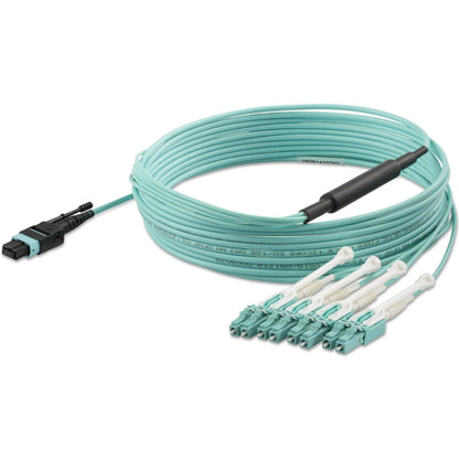 StarTech.com 5m (15ft) MTP(F)/PC to 4x LC/PC Duplex Breakout OM3 Multimode Fiber Optic Cable OFNP 40G 8F Type-A