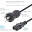 StarTech.com 10ft (3m) Hospital Grade Power Cord 18AWG NEMA 5-15P to C13 10A 125V Green Dot Medical Power Cable Monitor Power Cable