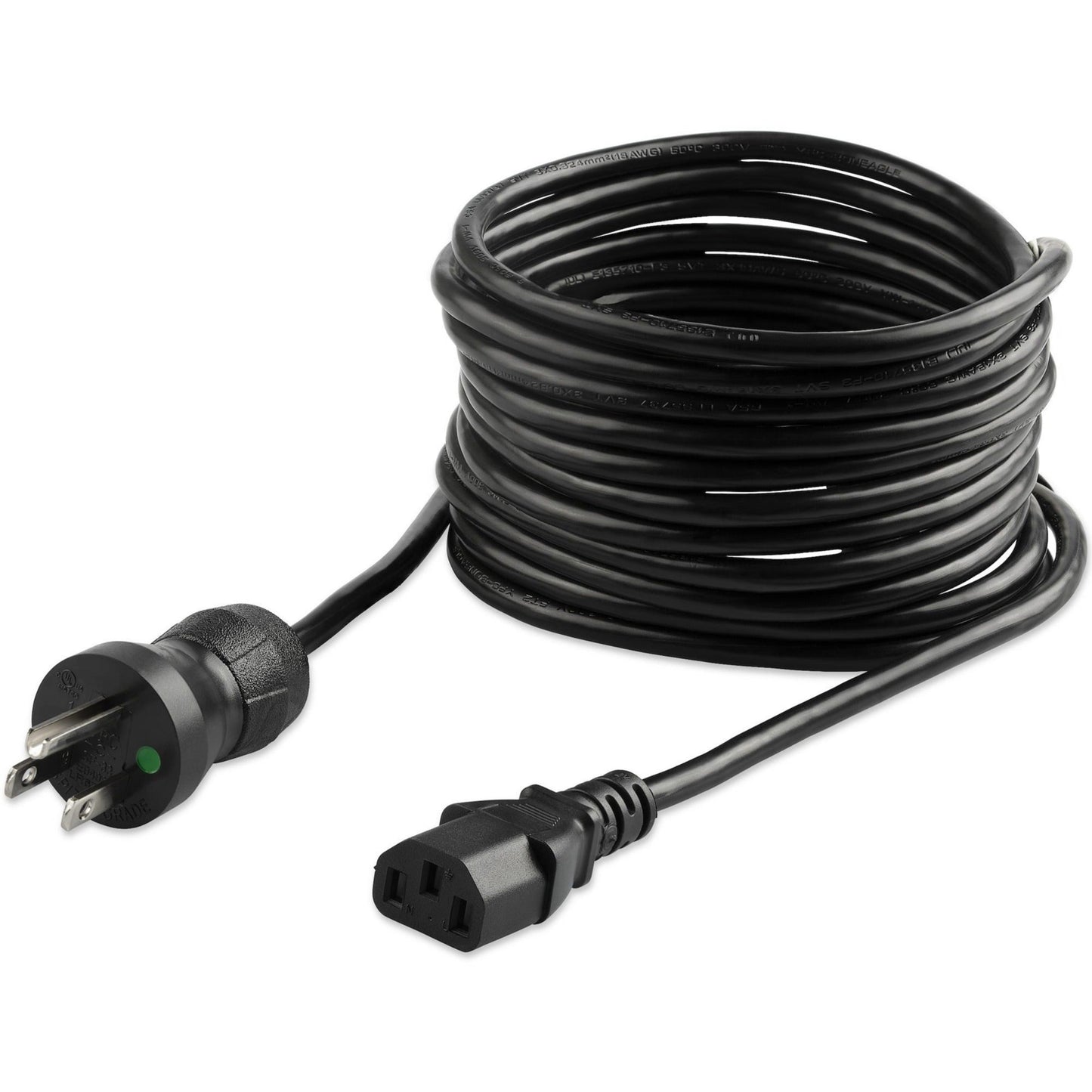 StarTech.com 15ft (4.5m) Hospital Grade Power Cord 18AWG NEMA 5-15P to C13 10A 125V Green Dot Medical Power Cable Monitor Power Cable