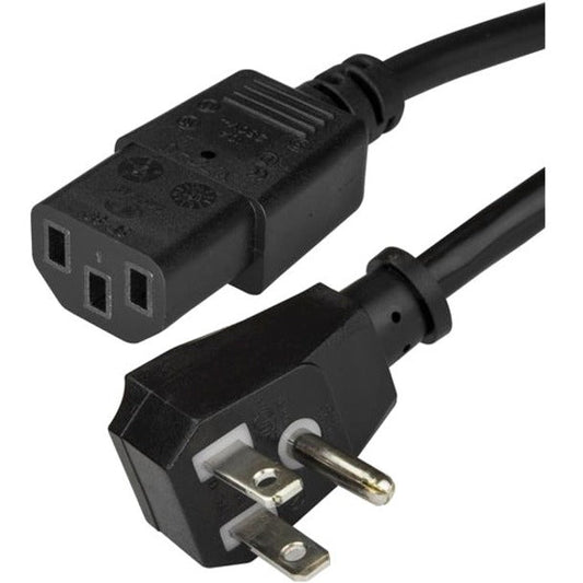 StarTech.com 6ft (1.8m) Computer Power Cord Flat 5-15P to C13 10A 125V 18AWG Black Replacement AC PC Power Cord TV/Monitor Power Cable