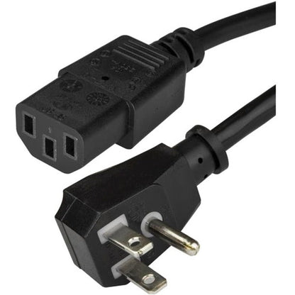 StarTech.com 10ft (3m) Computer Power Cord Flat 5-15P to C13 10A 125V 18AWG Black Replacement AC PC Power Cord TV/Monitor Power Cable