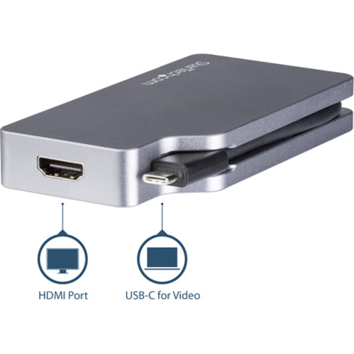 StarTech.com USB C Multiport Video Adapter 4K/1080p - USB Type C to HDMI VGA DVI or Mini DisplayPort Monitor Adapter - Space Gray