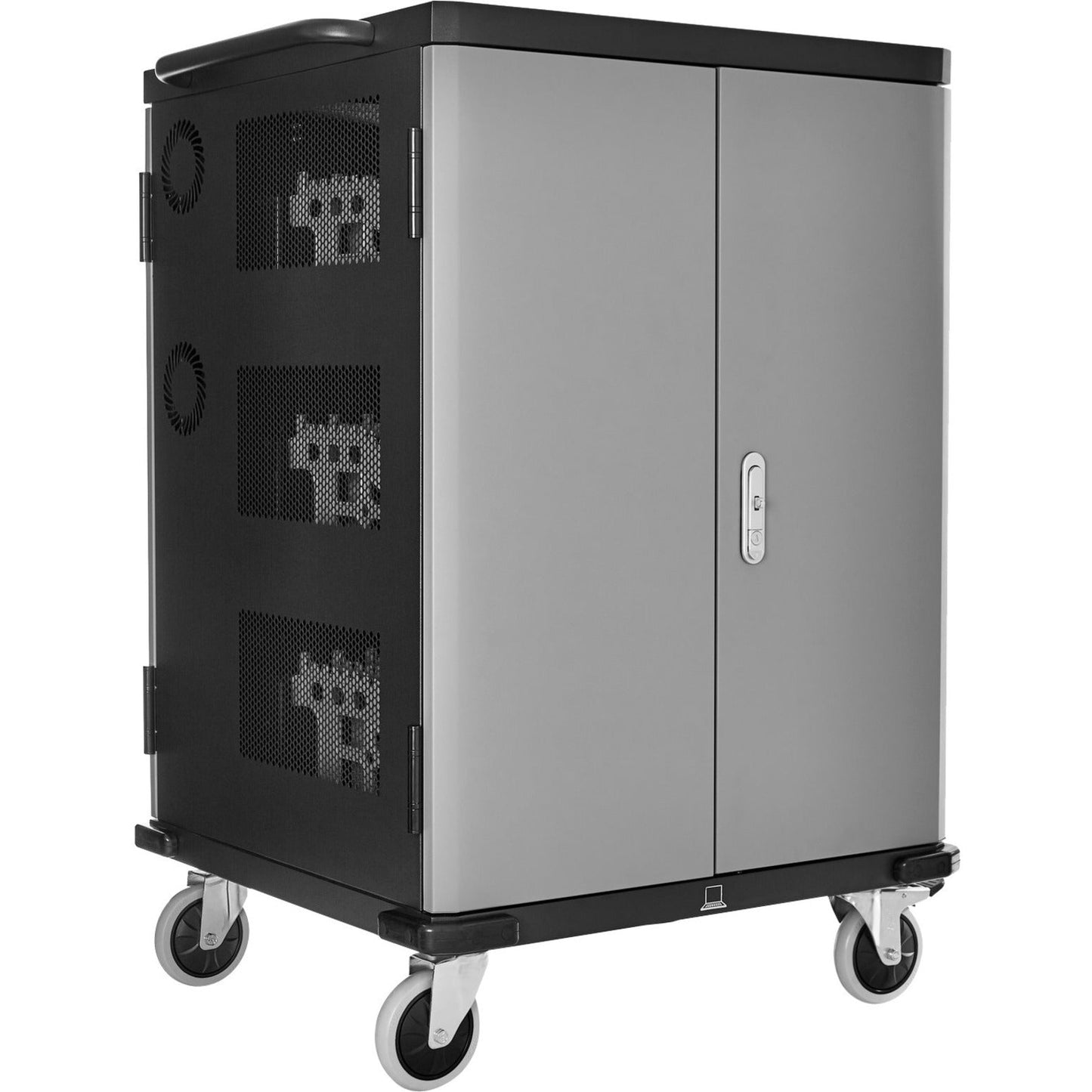 V7 Charge Cart for 36 Mobile Computers - Secure Store and Charge Chromebooks Notebooks and Tablets - NEMA US Plug
