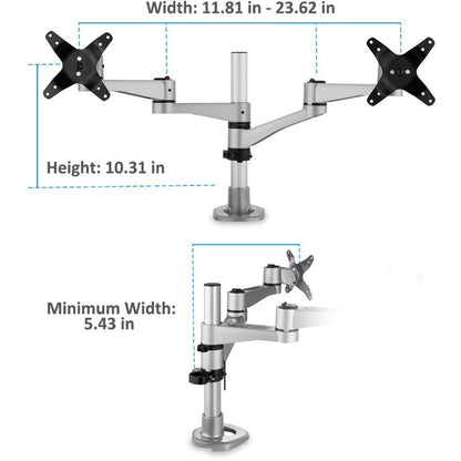 ViewSonic LCD-DMA-001 Dual Monitor Mounting Arm with VESA Mount up to Two 24" Monitors