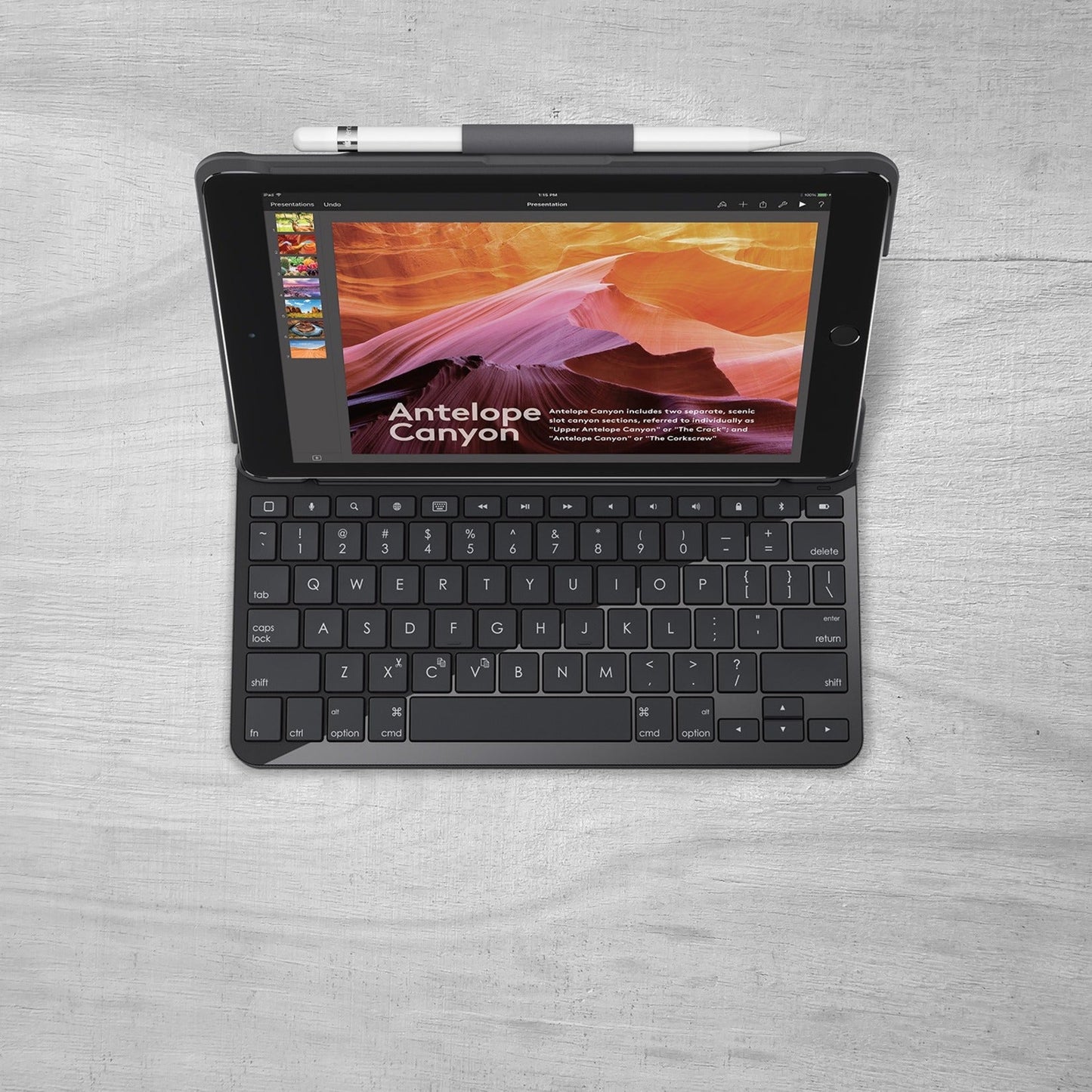 Logitech SLIM FOLIO Keyboard/Cover Case (Folio) Apple Logitech iPad (5th Generation) iPad (6th Generation) Tablet - Black