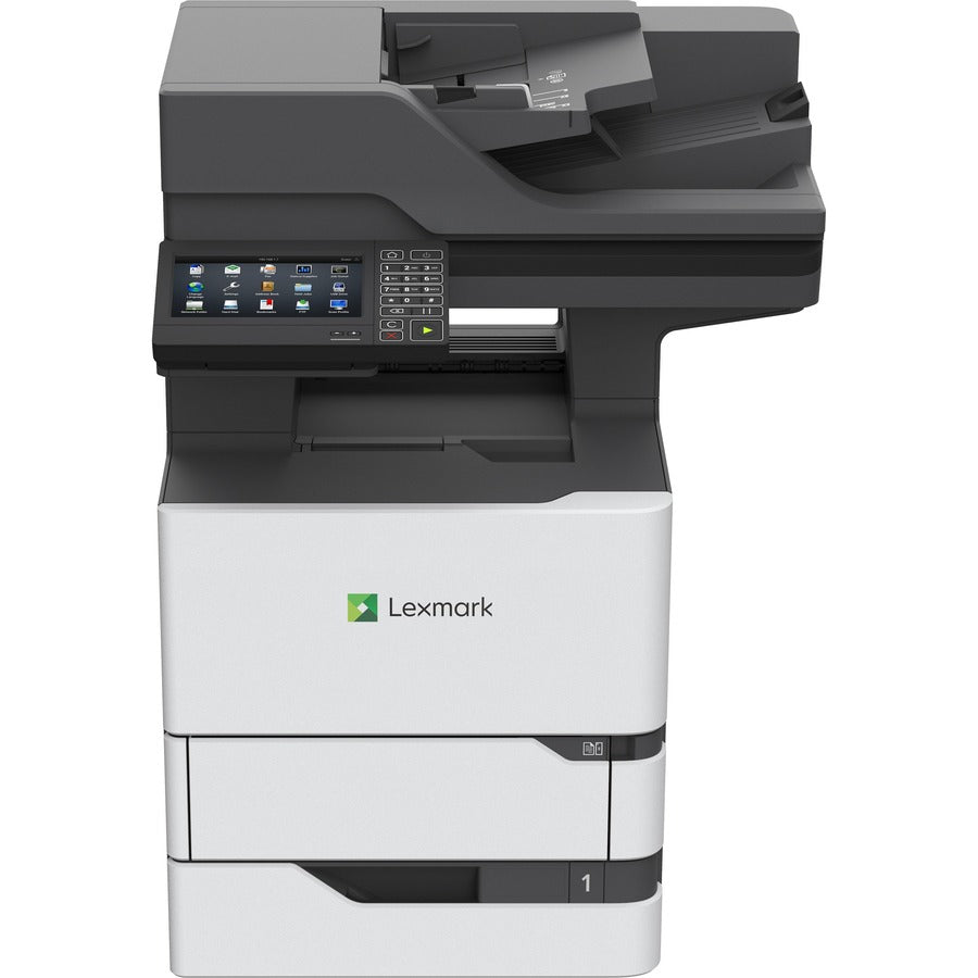 Lexmark MX720 MX722adhe Laser Multifunction Printer-Monochrome-Copier/Fax/Scanner-70 ppm Mono Print-1200x1200 Print-Automatic Duplex Print-350000 Pages Monthly-650 sheets Input-Color Scanner-600 Optical Scan-Monochrome Fax-Gigabit Ethernet