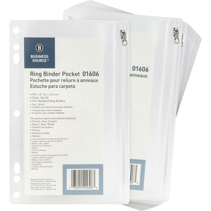 Business Source Punched Economy Binder Pocket