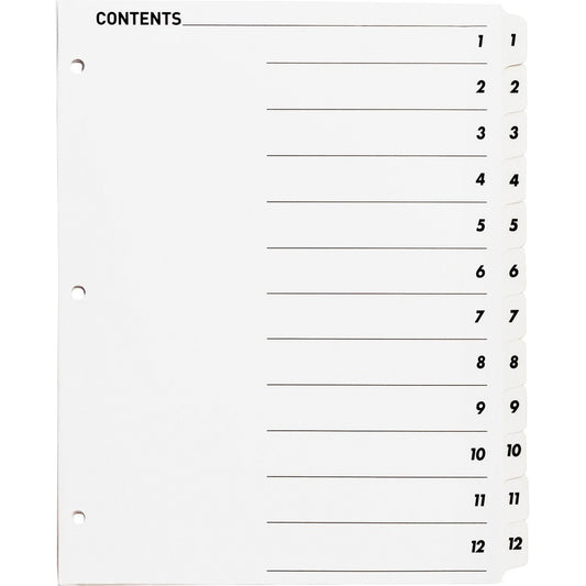 Business Source Table of Content Quick Index Dividers