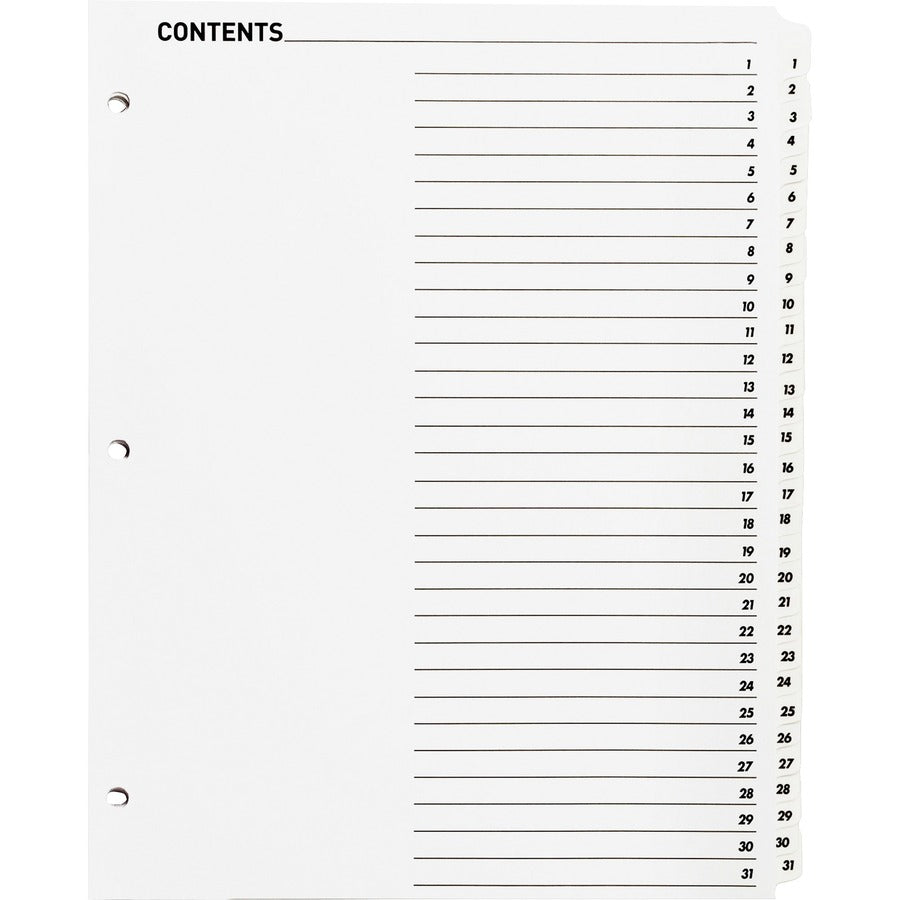 Business Source Table of Content Quick Index Dividers