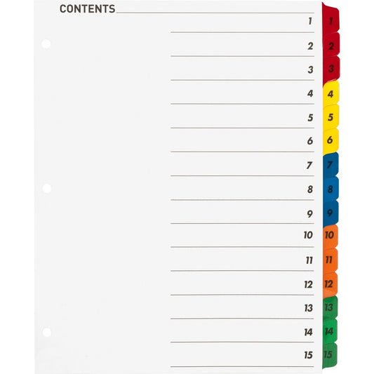 Business Source Table of Content Quick Index Dividers