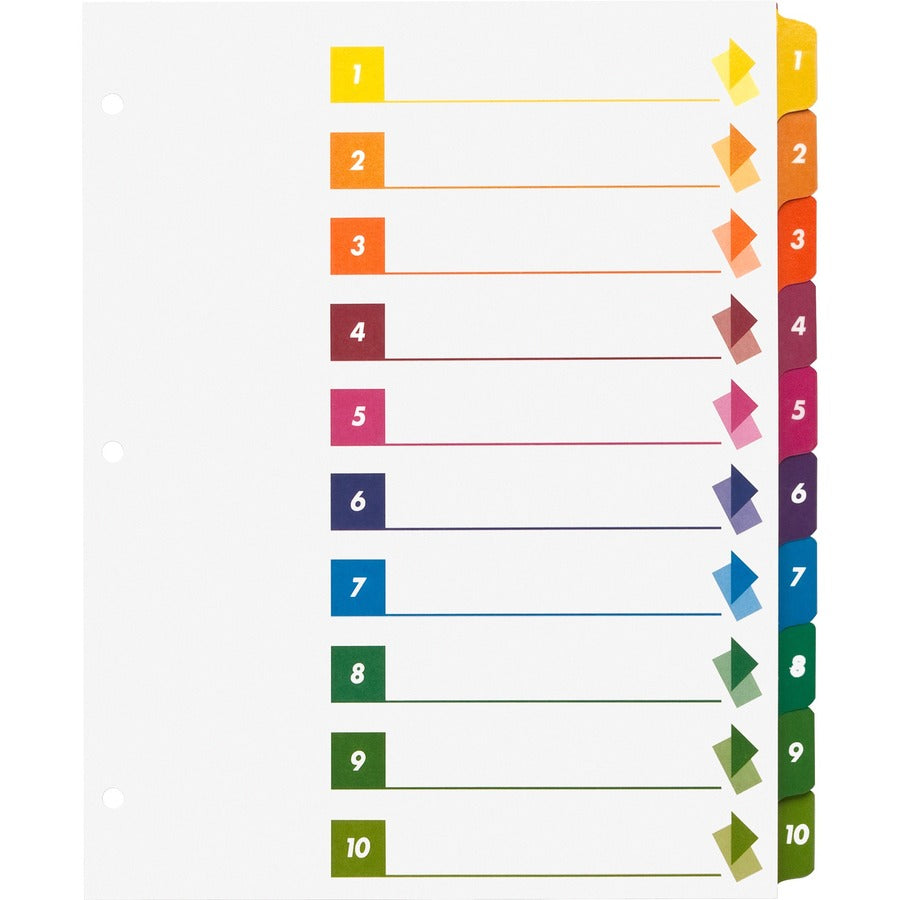 Business Source Color-coded Table of Contents/Tabs Index Dividers