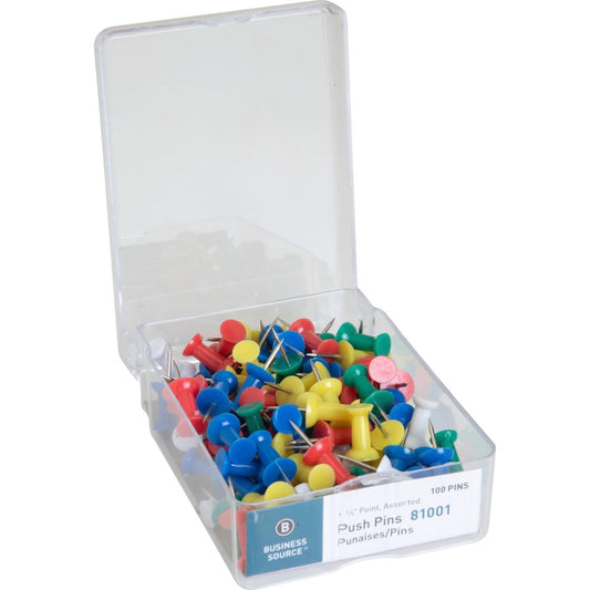 Business Source 1/2" Head Push Pins