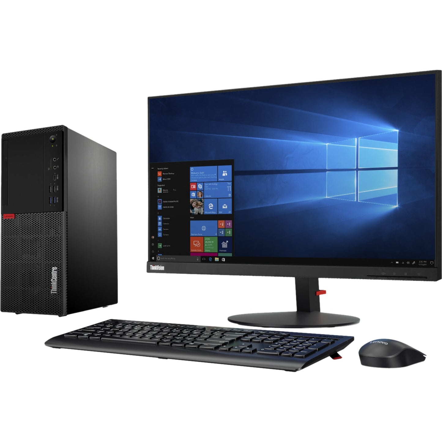 Lenovo ThinkCentre M720t 10SQ0016US Desktop Computer - Intel Core i3 8th Gen i3-8100 3.60 GHz - 4 GB RAM DDR4 SDRAM - 500 GB HDD - 16 GB SSD - Tower