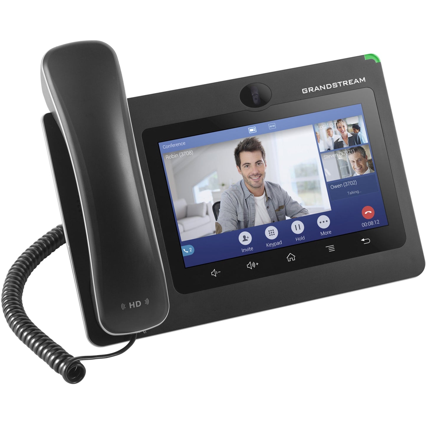 Grandstream GXV3370 IP Phone - Corded - Corded/Cordless - Bluetooth Wi-Fi - Desktop Wall Mountable - Black