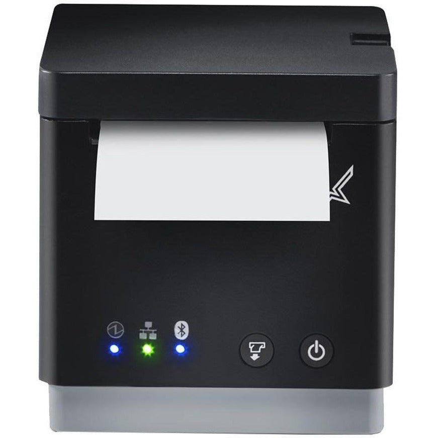 Star Micronics mC-Print20 Ethernet (LAN) USB CloudPRNT - 2" Thermal Receipt Printer - 100 mm/sec - Monochrome - Auto Cutter - Black Color - External Power Supply Included