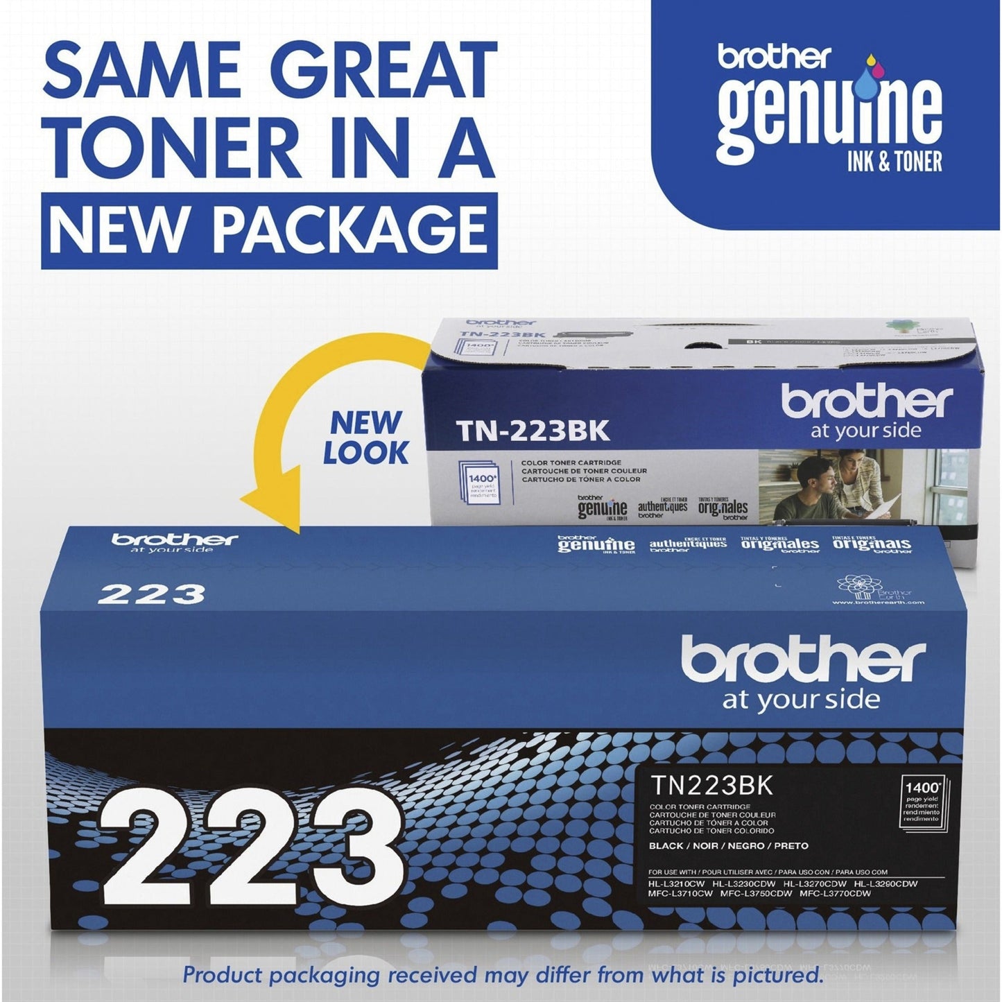 Brother Genuine TN-223BK Standard Yield Black Toner Cartridge