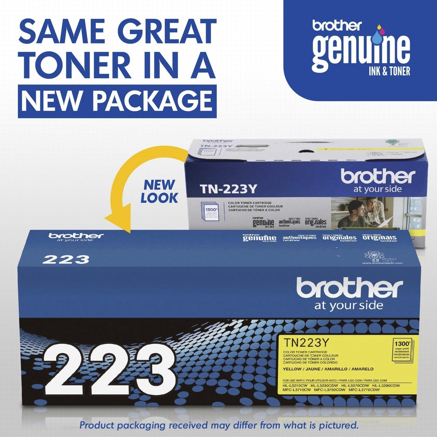 Brother Genuine TN-223Y Standard Yield Yellow Toner Cartridge