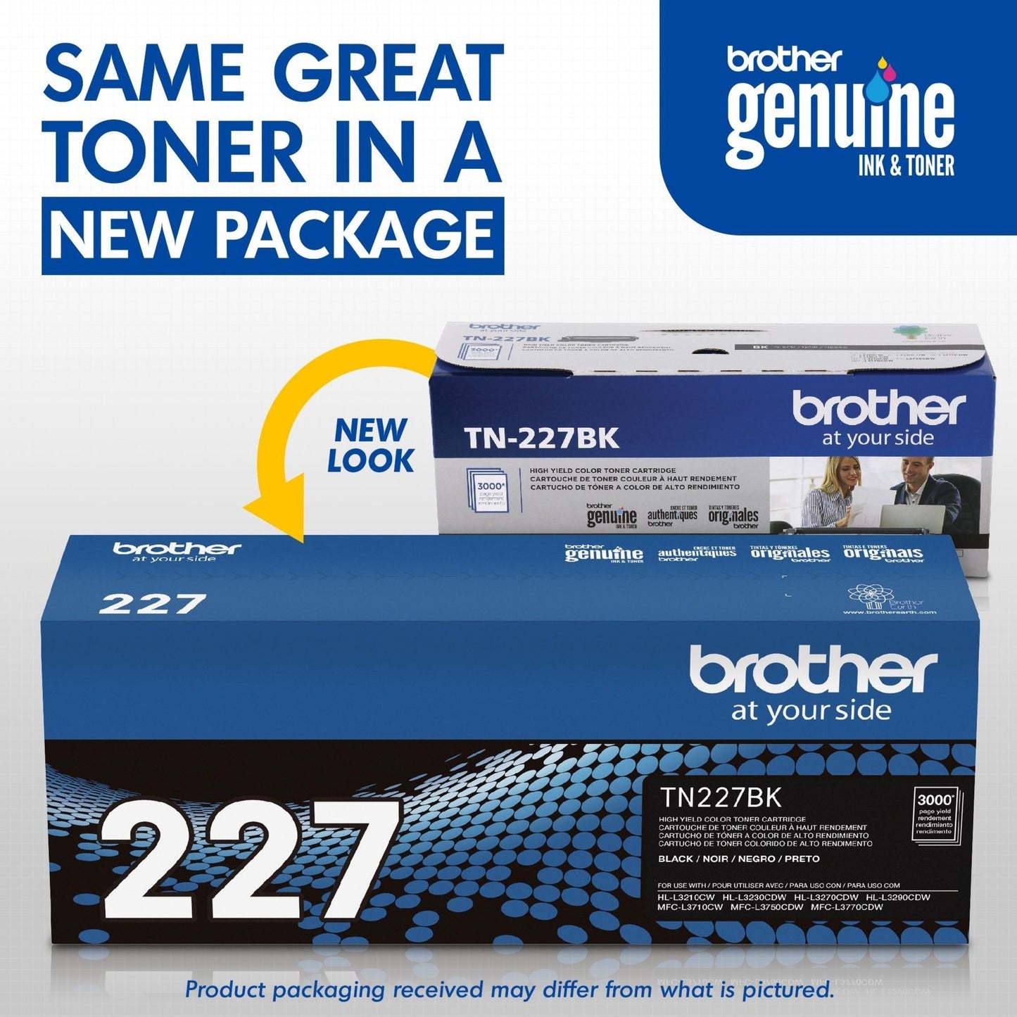 Brother Genuine TN-227BK High Yield Black Toner Cartridge