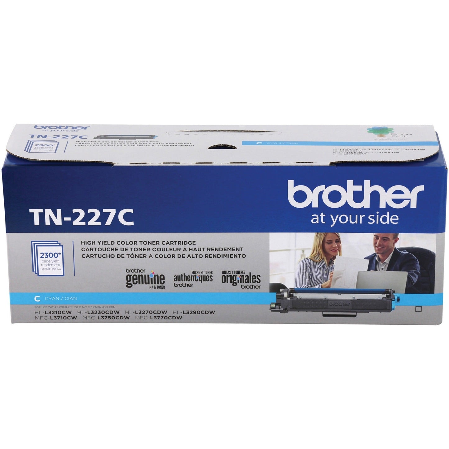 Brother Genuine TN-227C High Yield Cyan Toner Cartridge