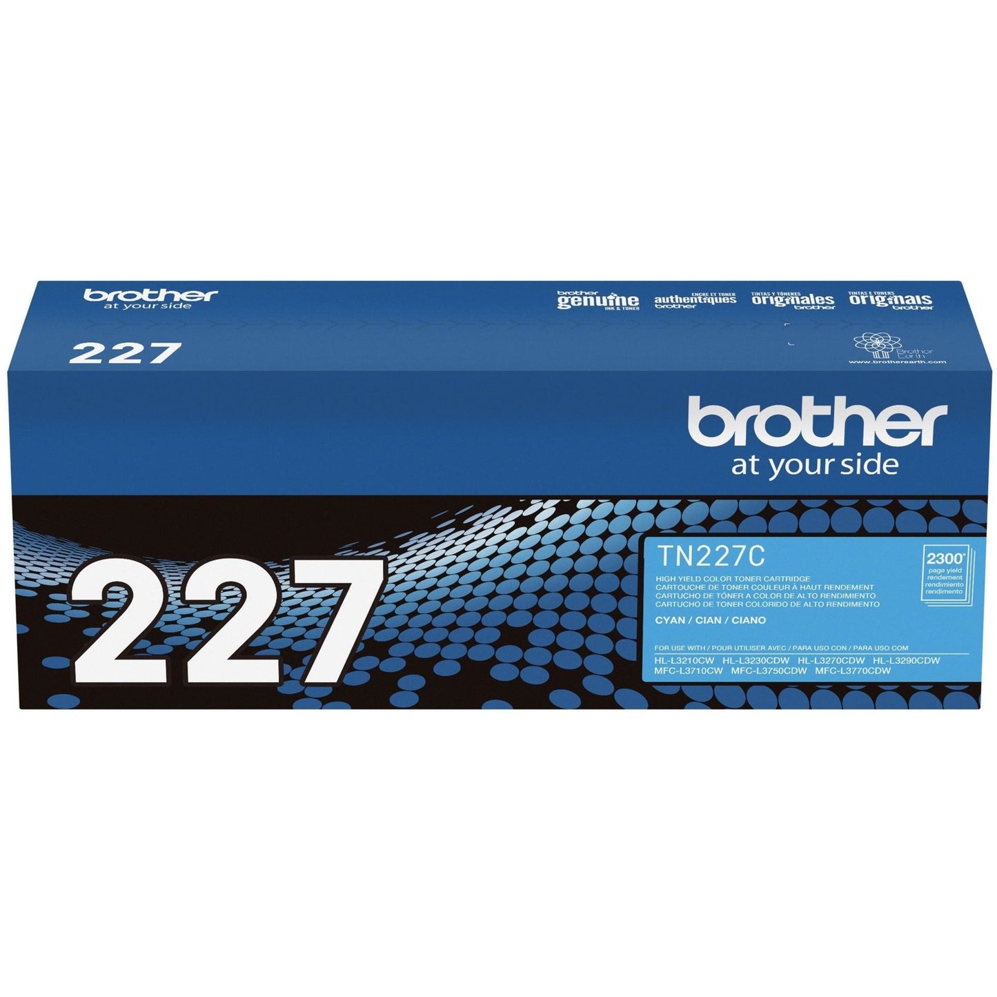 Brother Genuine TN-227C High Yield Cyan Toner Cartridge