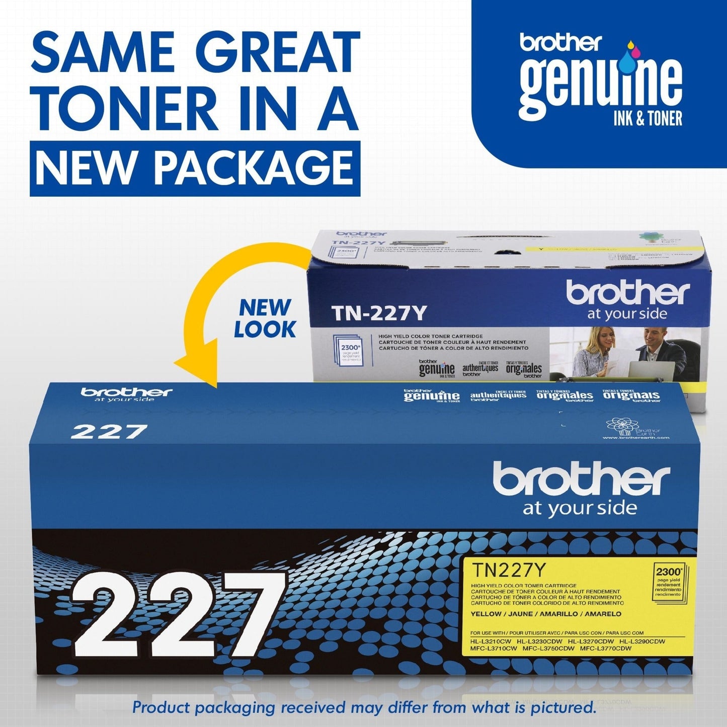 Brother Genuine TN-227Y High Yield Yellow Toner Cartridge