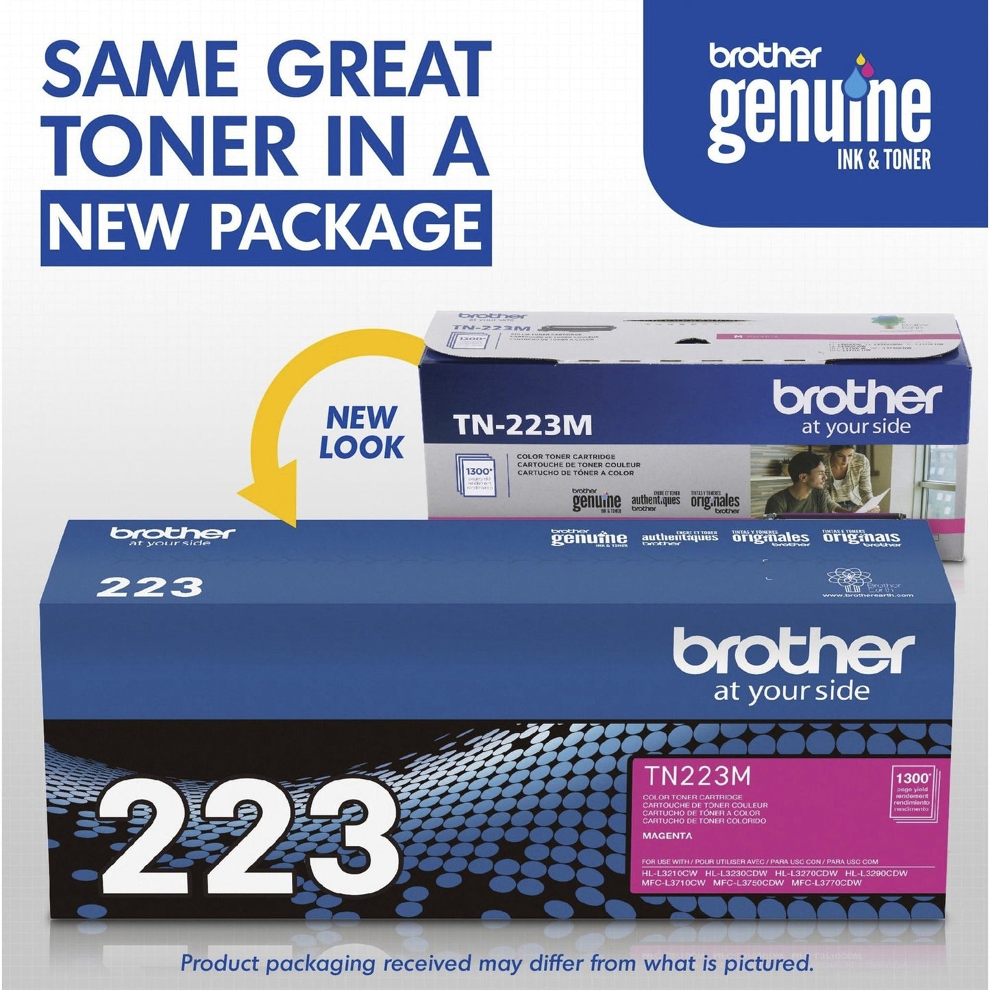 Brother Genuine TN-223M Standard Yield Magenta Toner Cartridge