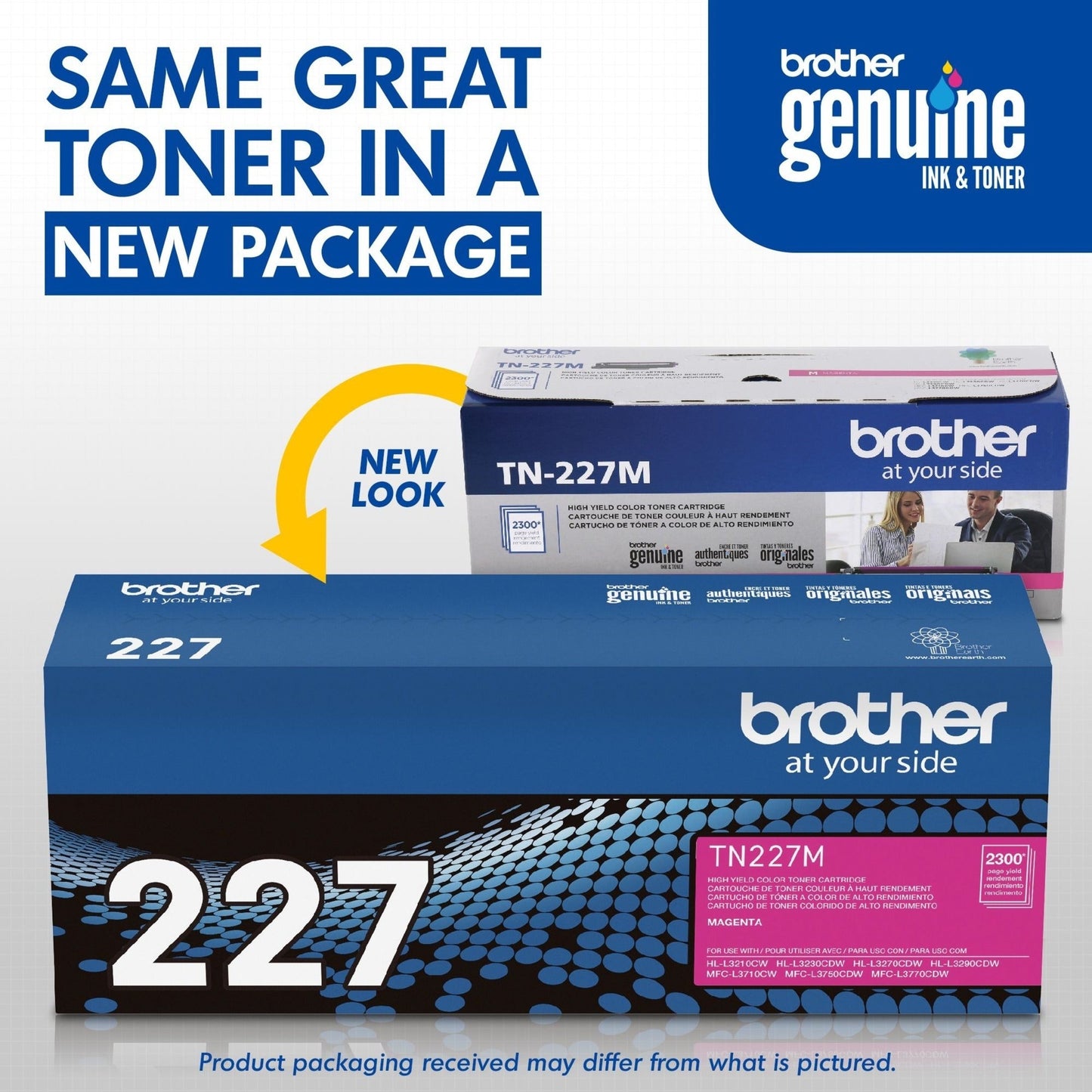 Brother Genuine TN-227M High Yield Magenta Toner Cartridge