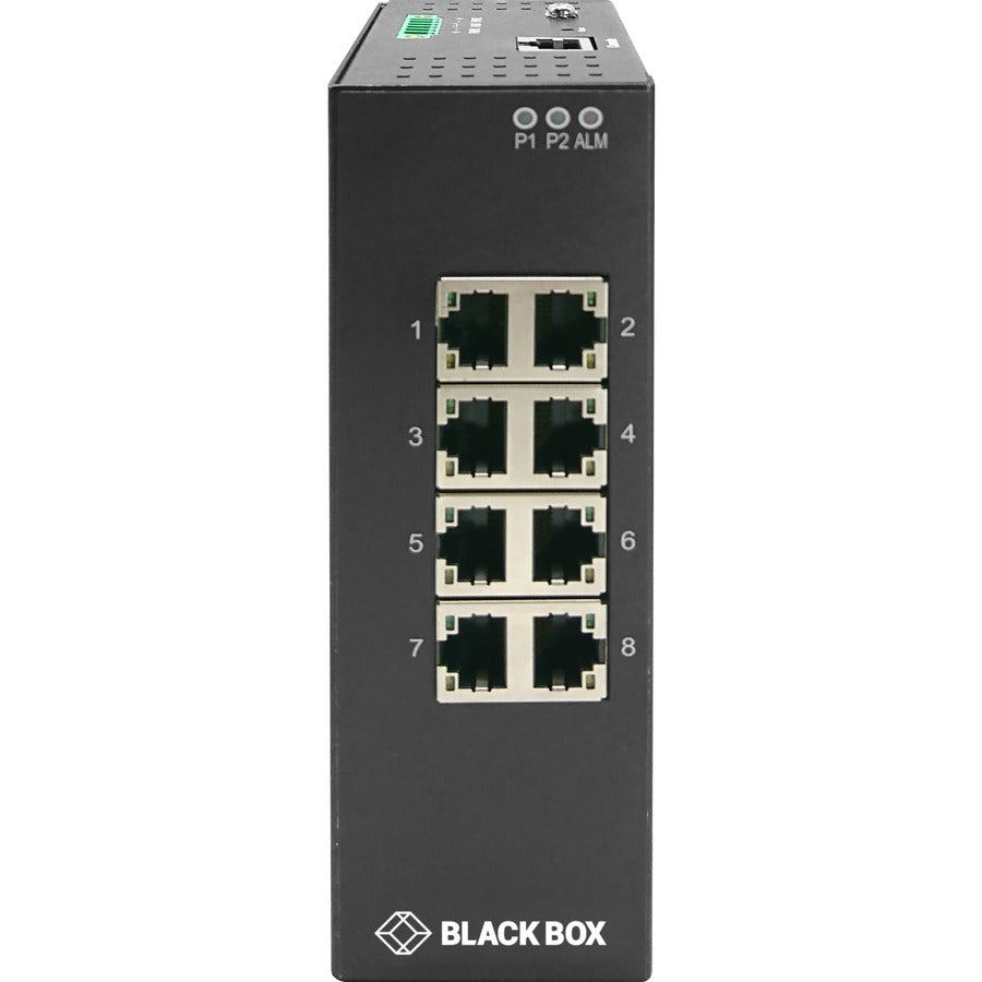 Black Box Industrial Gigabit Ethernet Managed L2+ Switch - Extreme Temperature (8) RJ-45