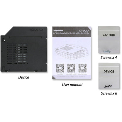 Icy Dock ToughArmor MB411SPO-1B Drive Bay Adapter for 5.25" - Serial ATA/600 Host Interface Internal - Black