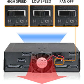 Icy Dock ToughArmor MB608SP-B Drive Enclosure for 5.25" - Serial ATA/600 Host Interface Internal - Black