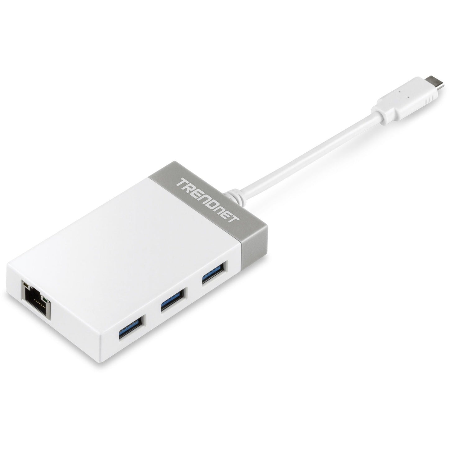 TRENDnet USB-C to Ethernet Gigabit Adapter TUC-ETGH3 USB-C Hub with RJ-45 Gigabit Windows and Mac Compatible 3 x USB 3.0 Ports 1 x Gigabit Ethernet Port Compatible with USB 2.0 and USB 1.1