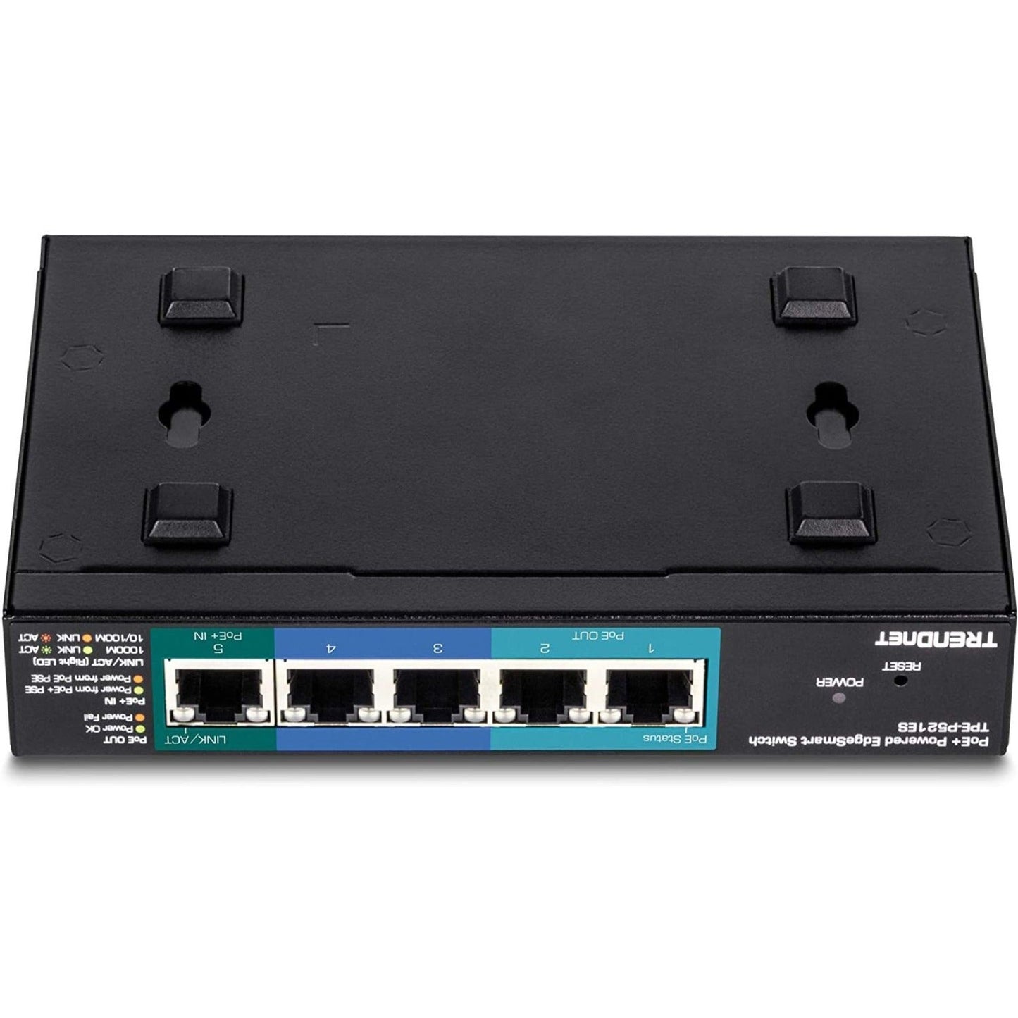 TRENDnet 5-Port Gigabit PoE+ Powered EdgeSmart Switch With PoE Pass Through 18W PoE Budget 10Gbps Switching Capacity Managed Switch Wall-Mountable Lifetime Protection Black TPE-P521ES
