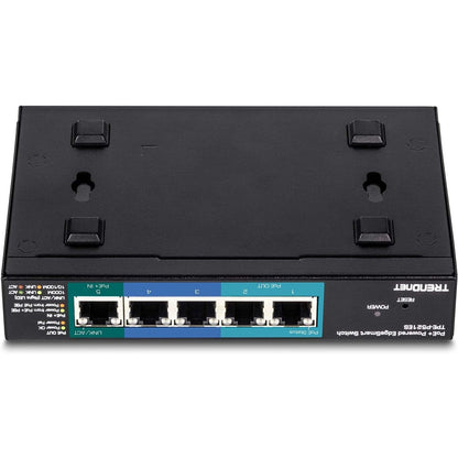 TRENDnet 5-Port Gigabit PoE+ Powered EdgeSmart Switch With PoE Pass Through 18W PoE Budget 10Gbps Switching Capacity Managed Switch Wall-Mountable Lifetime Protection Black TPE-P521ES