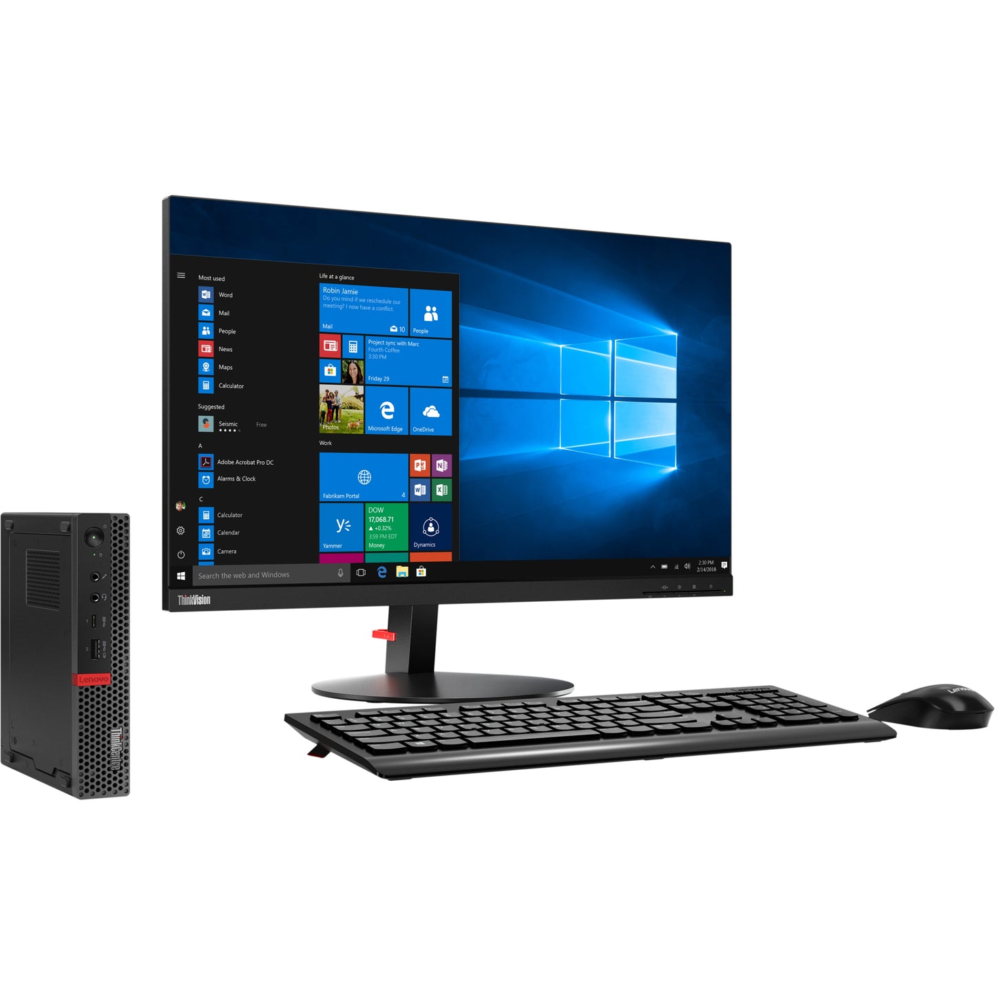 Lenovo ThinkCentre M920q 10RRA004US Desktop Computer - Intel Core i5 8th Gen i5-8600T 2.30 GHz - 8 GB RAM DDR4 SDRAM - 256 GB SSD - Tiny - Raven Black