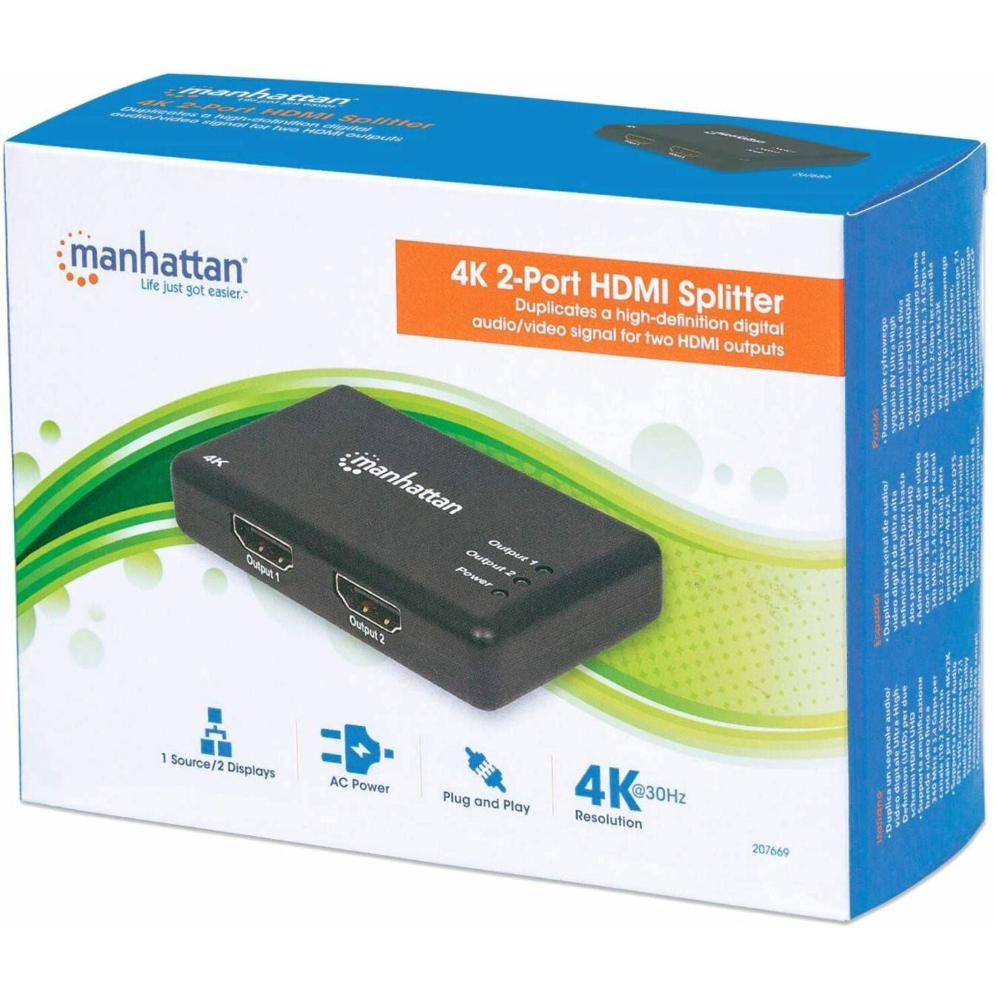 Manhattan 4K 2-Port HDMI Splitter