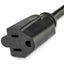 StarTech.com 1ft (0.3m) Power Extension Cord Right Angle NEMA 5-15P to NEMA 5-15R 13A 125V 16AWG Black Outlet Extension Cable