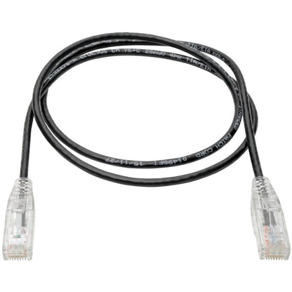 Tripp Lite Cat6 Gigabit Snagless Slim UTP Ethernet Cable (RJ45 M/M) PoE Black 2 ft. (0.61 m)