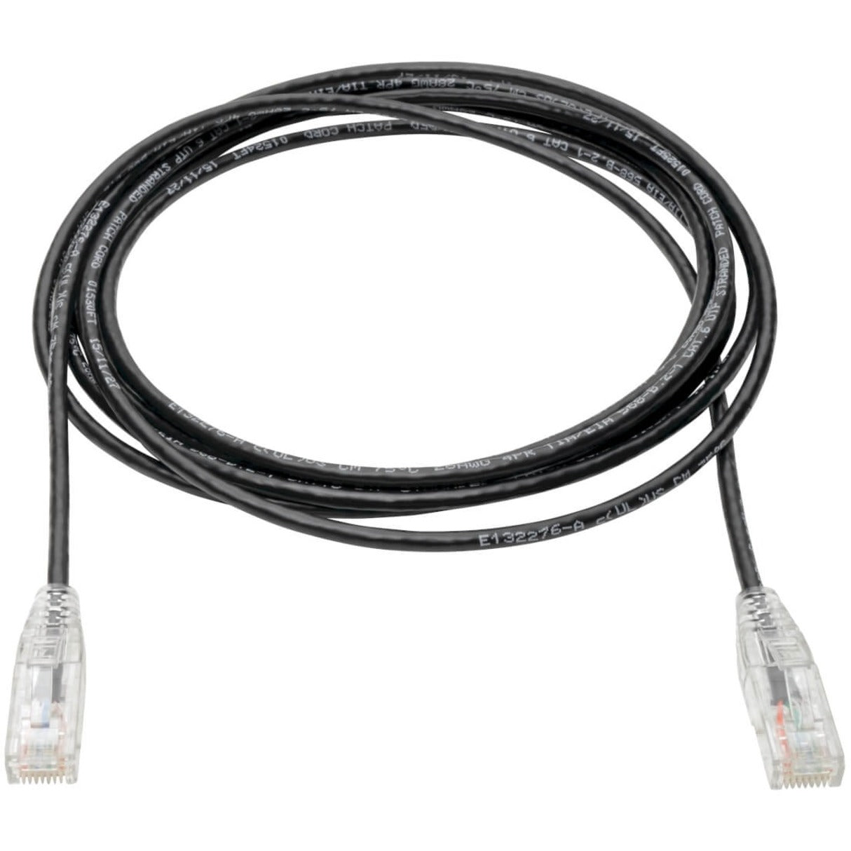 Tripp Lite Cat6 Gigabit Snagless Slim UTP Ethernet Cable (RJ45 M/M) PoE Black 10 ft. (3.05 m)