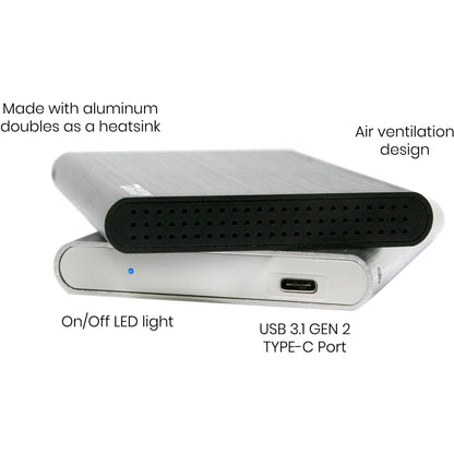 Fantom Drives External SSD 250GB USB 3.1 Gen 2 Type-C 10Gb/s - Silver - Mac - GFORCE 3.1 SSD Series & PCIe USB 3.1 Gen 2 10Gbps Type-C + Type-A Host Adapter Asmedia 2142 Chipset Bundle