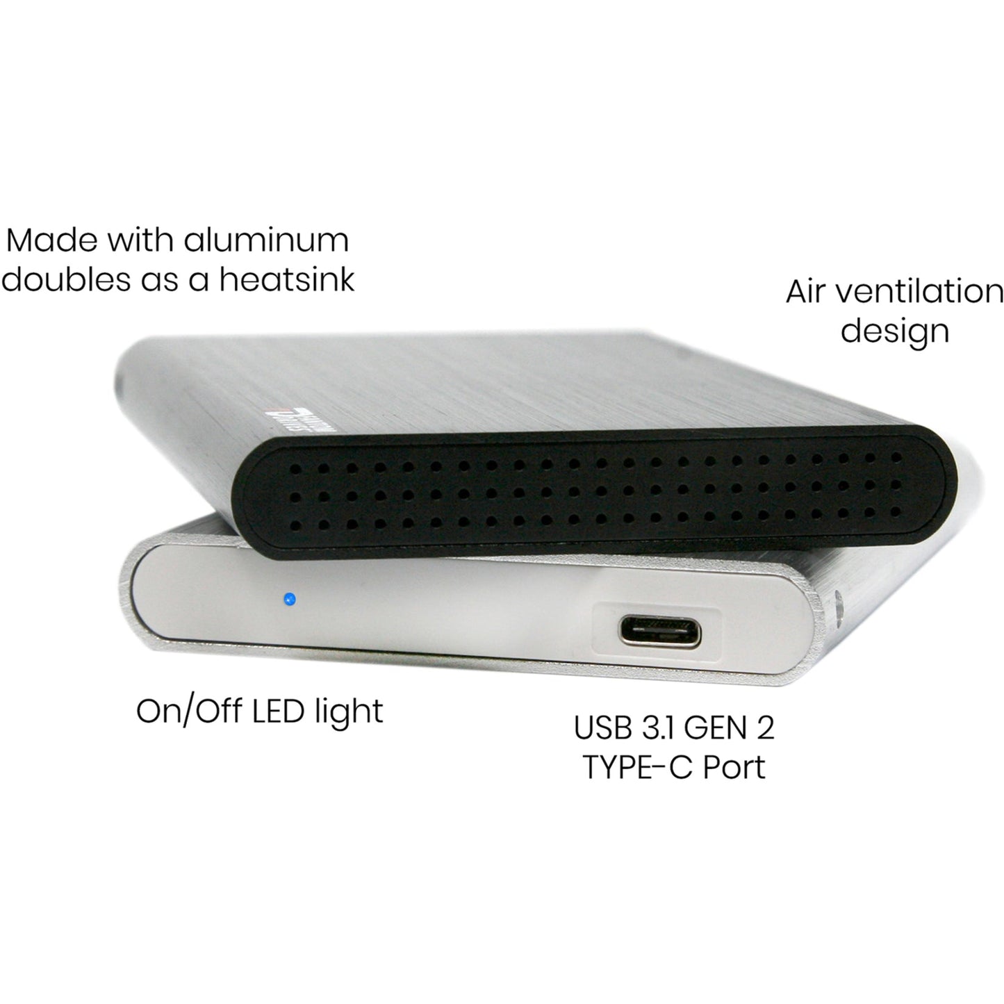 Fantom Drives 1TB Portable SSD - G31 - USB 3.2 Type-C 560MB/s Plug & Play for Mac Aluminum Black CSD1000B-M